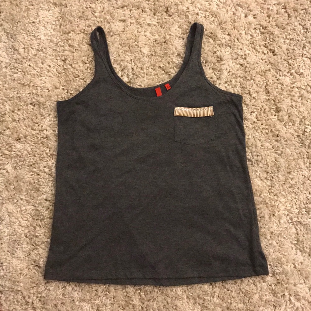 Grey Tank with Pocket Detail